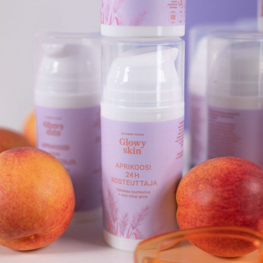 Aprikoosi 24h kosteuttaja, kevyt kosteuttaja, sis. aprikoosinsiemenöljy, hajusteeton - Saaren Taika Glowy skin